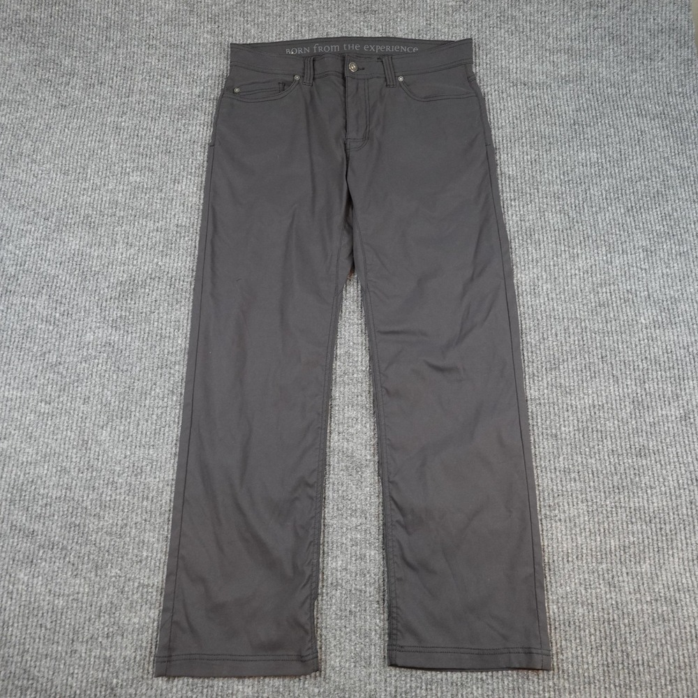 PrAna Brion Pants Mens 34x30 Gray Slim Fit Stretch Outdoor M4BN30312